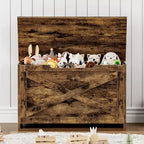 47 Storage Chest Bench with Safety Hinge, Large Wooden Toy Box Organizer for Bedroom or Entryway