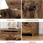47 Storage Chest Bench with Safety Hinge, Large Wooden Toy Box Organizer for Bedroom or Entryway