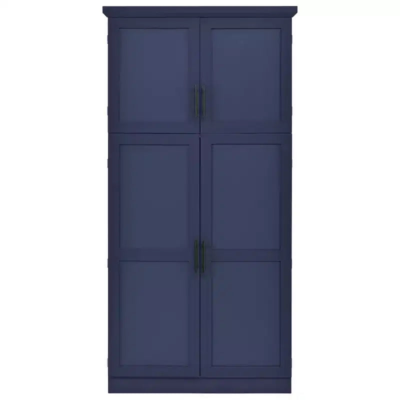 35.5 Freestanding Kitchen Pantry Cabinet with 4 Doors and Pull-out Trays
