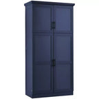 35.5 Freestanding Kitchen Pantry Cabinet with 4 Doors and Pull-out Trays
