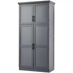 35.5 Freestanding Kitchen Pantry Cabinet with 4 Doors and Pull-out Trays