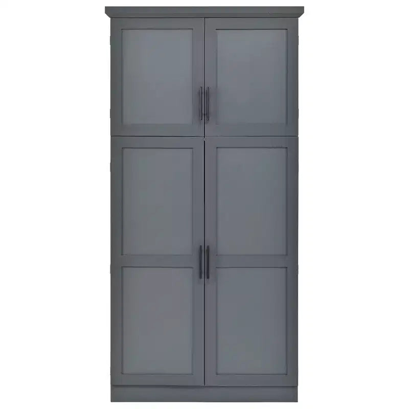 35.5 Freestanding Kitchen Pantry Cabinet with 4 Doors and Pull-out Trays