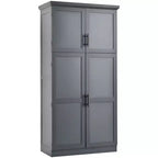 35.5 Freestanding Kitchen Pantry Cabinet with 4 Doors and Pull-out Trays