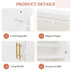 35.5 Freestanding Kitchen Pantry Cabinet with 4 Doors and Pull-out Trays