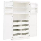 35.5 Freestanding Kitchen Pantry Cabinet with 4 Doors and Pull-out Trays