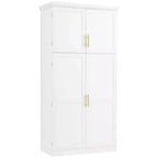 35.5 Freestanding Kitchen Pantry Cabinet with 4 Doors and Pull-out Trays