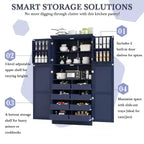 35.5 Freestanding Kitchen Pantry Cabinet with 4 Doors and Pull-out Trays