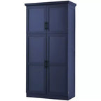 35.5 Freestanding Kitchen Pantry Cabinet with 4 Doors and Pull-out Trays