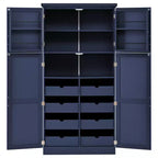 35.5 Freestanding Kitchen Pantry Cabinet with 4 Doors and Pull-out Trays