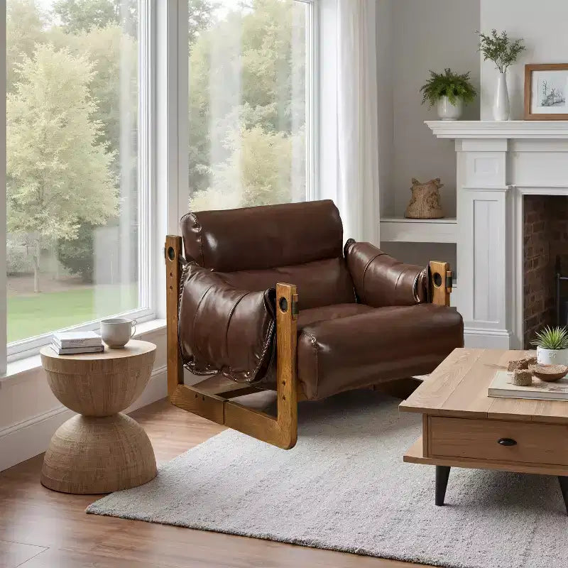 Faux Leather Leisure Lounge Chair