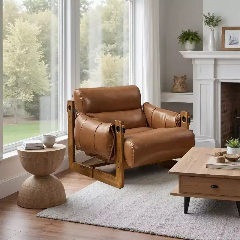 Faux Leather Leisure Lounge Chair