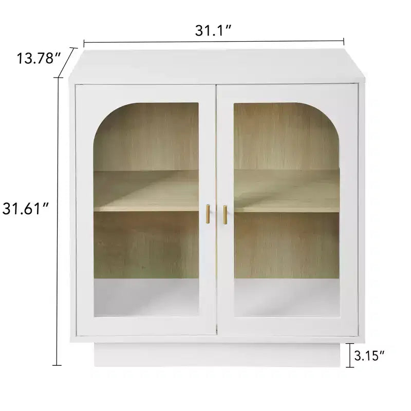 Modern Storage Cabinet with Acrylic Doors and Adjustable Shelf
