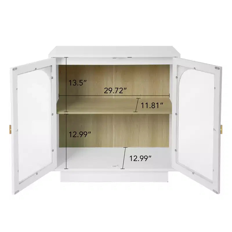 Modern Storage Cabinet with Acrylic Doors and Adjustable Shelf