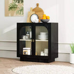 Modern Storage Cabinet with Acrylic Doors and Adjustable Shelf