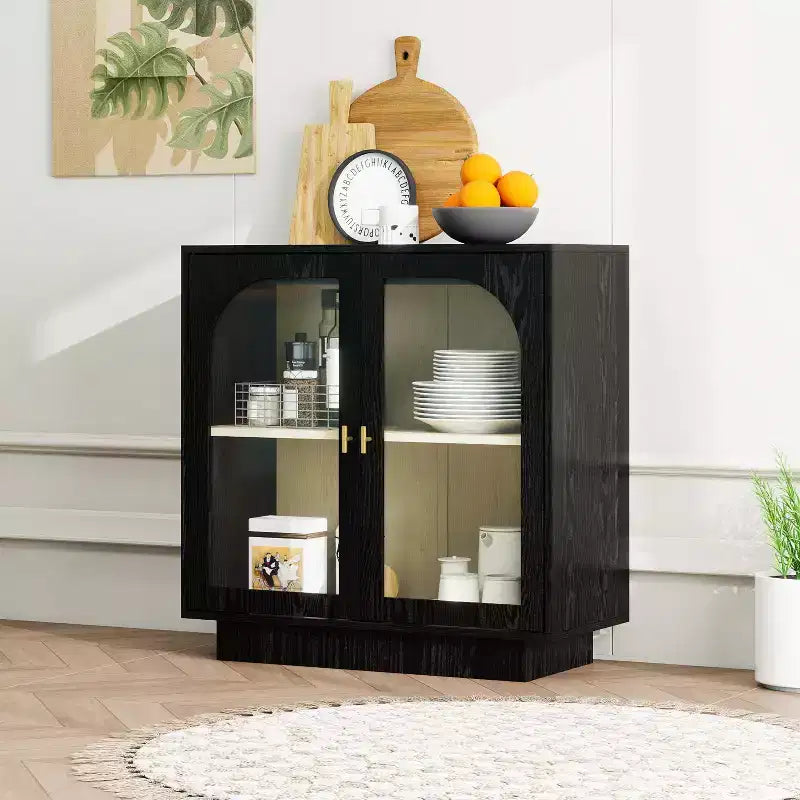 Modern Storage Cabinet with Acrylic Doors and Adjustable Shelf
