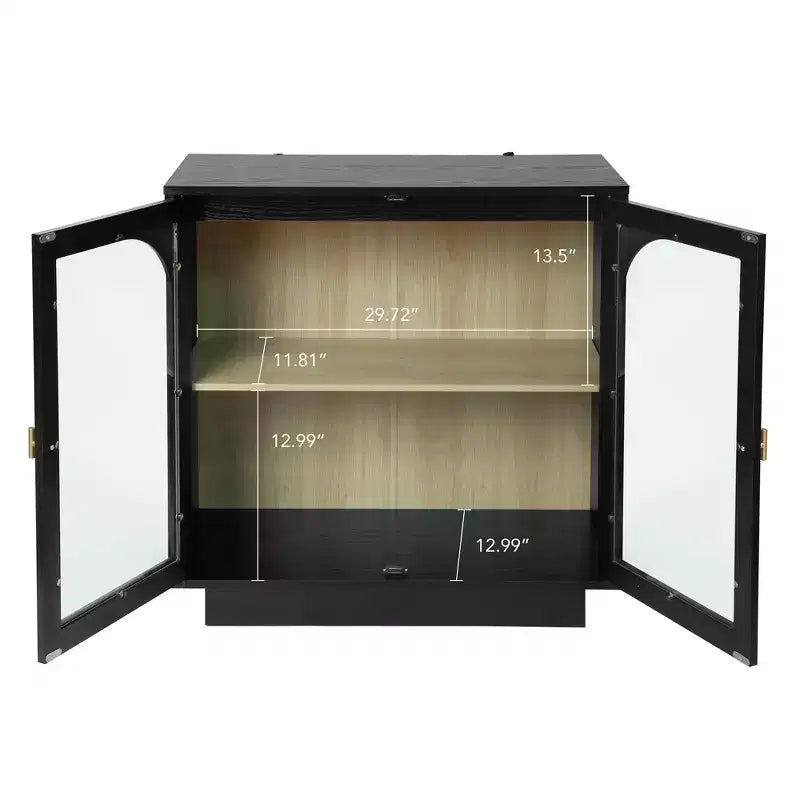 Modern Storage Cabinet with Acrylic Doors and Adjustable Shelf