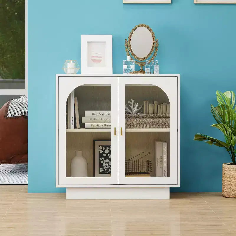 Modern Storage Cabinet with Acrylic Doors and Adjustable Shelf