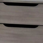 2 Drawer Wooden Nightstand with Cut Out Pulls, Gray