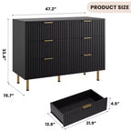 Modern Fluted Dresser for Bedroom with 8 Drawers, Deep Drawers & Wide Modern Top, Long Large Double Dresser TV Stand and Storage Organizer
