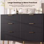 Modern Fluted Dresser for Bedroom with 8 Drawers, Deep Drawers & Wide Modern Top, Long Large Double Dresser TV Stand and Storage Organizer