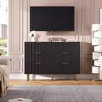 Modern Fluted Dresser for Bedroom with 8 Drawers, Deep Drawers & Wide Modern Top, Long Large Double Dresser TV Stand and Storage Organizer