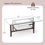 24 Square Side Table with Extra Storage Shelf for Living Room Study Office