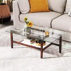 24 Square Side Table with Extra Storage Shelf for Living Room Study Office