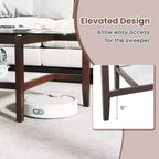 24 Square Side Table with Extra Storage Shelf for Living Room Study Office