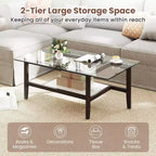 24 Square Side Table with Extra Storage Shelf for Living Room Study Office