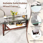 24 Square Side Table with Extra Storage Shelf for Living Room Study Office