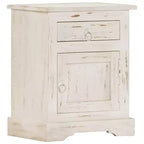 Bedside Cabinet White Solid mango wood 15.7 x 11.8 x 19.7 in