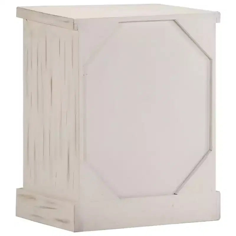Bedside Cabinet White Solid mango wood 15.7 x 11.8 x 19.7 in