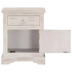 Bedside Cabinet White Solid mango wood 15.7 x 11.8 x 19.7 in