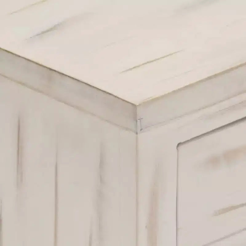 Bedside Cabinet White Solid mango wood 15.7 x 11.8 x 19.7 in