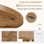 47-Round Dining Table, Farmhouse Style Wood Kitchen Table with Cross Base for Dining Room, Seats 4-6, Wooden Tabletop