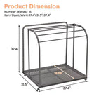 Poolside Towel Rack Outdoor,Rattan Weaving Towel Rack Freestanding,Storage Organizer with Compartment for Floats, Pool Noodles, Swimming Rings