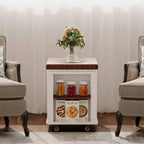 27.6'' Modern Coffee Table, Multi-Functional Side Table with Foldable Top, Casters, Drawer, Open Shelf, Hidden Compartment Storage