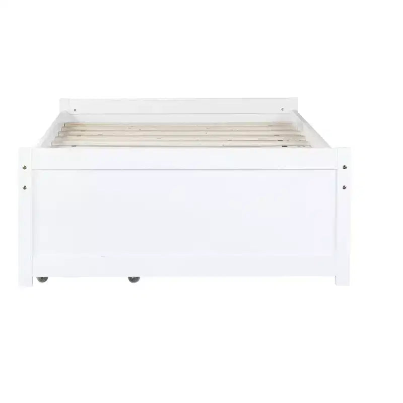 Twin Size Wood Bed with 2 Drawers for Guest Rooms and Kids' Rooms