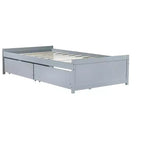 Twin Size Wood Bed with 2 Drawers for Guest Rooms and Kids' Rooms