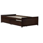 Twin Size Wood Bed with 2 Drawers for Guest Rooms and Kids' Rooms