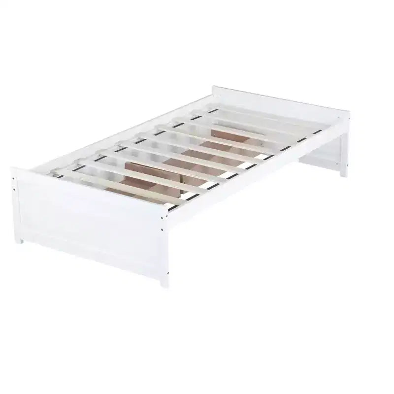 Twin Size Wood Bed with 2 Drawers for Guest Rooms and Kids' Rooms
