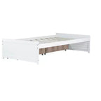 Twin Size Wood Bed with 2 Drawers for Guest Rooms and Kids' Rooms