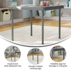Kid's Plastic Folding Table with Locking Legs
