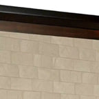 Dresser Mirror, 38 Inch Dark Walnut Brown and Black Solid Wood