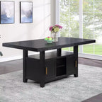 Counter Height Dining Table with Storage Rubbed Charcoal