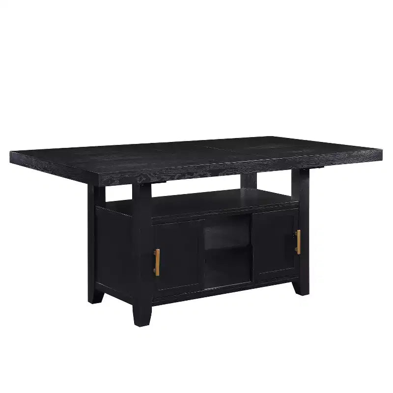 Counter Height Dining Table with Storage Rubbed Charcoal