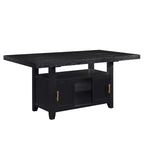 Counter Height Dining Table with Storage Rubbed Charcoal