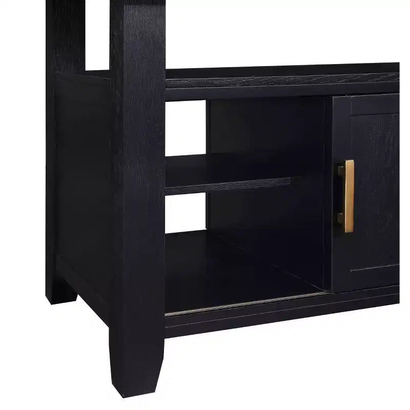 Counter Height Dining Table with Storage Rubbed Charcoal