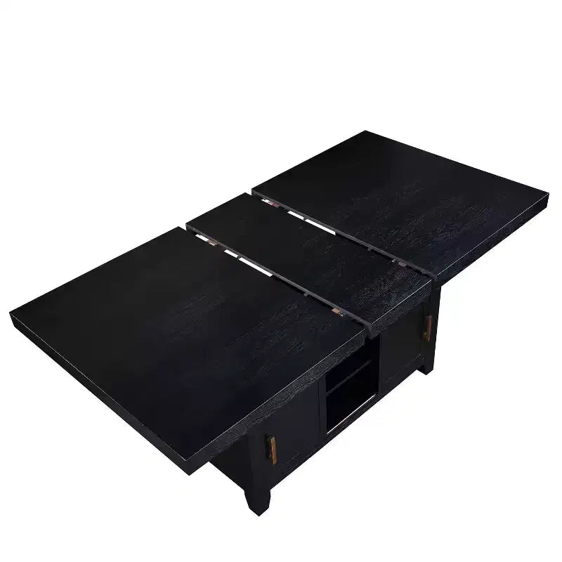 Counter Height Dining Table with Storage Rubbed Charcoal