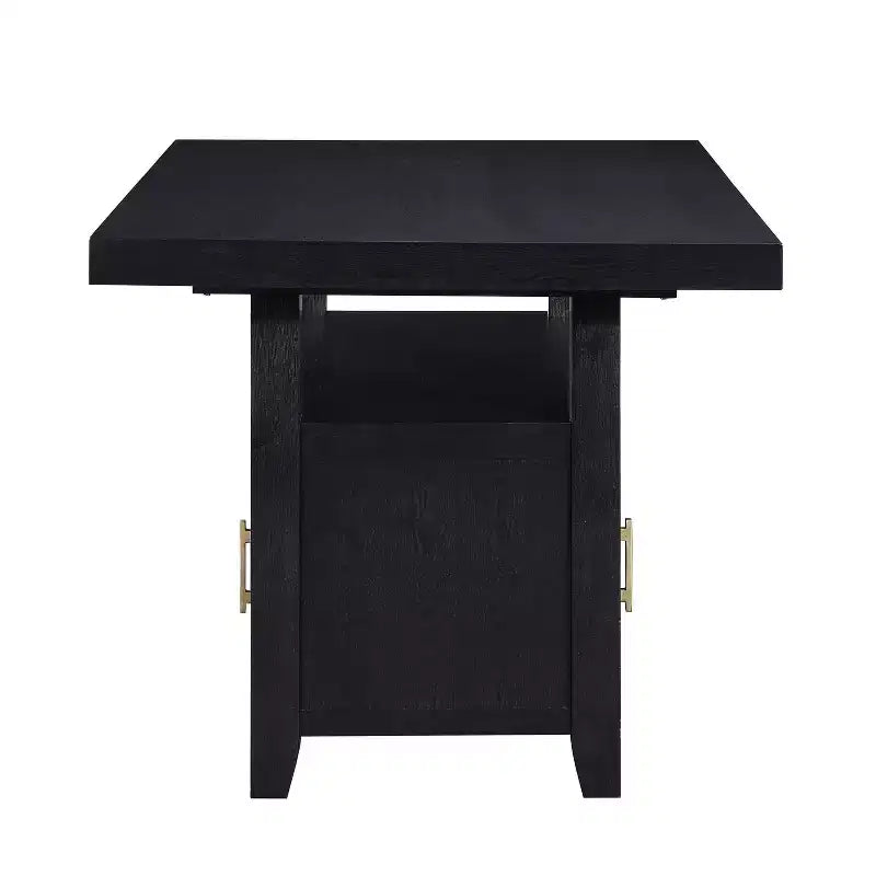 Counter Height Dining Table with Storage Rubbed Charcoal